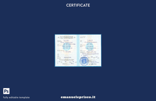 modello completamente modificabile di certificato di nascita del Kazakistan in s